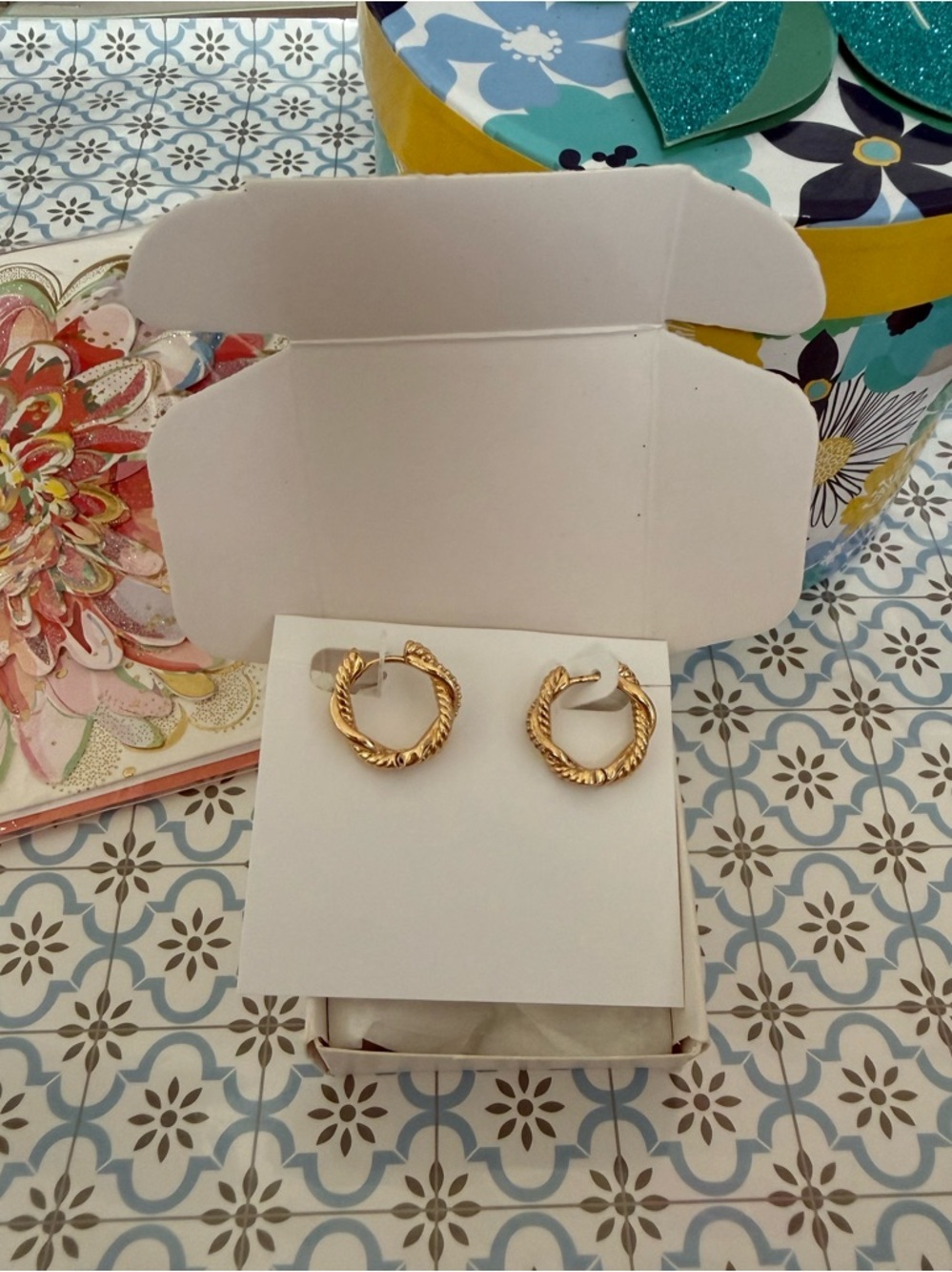 18K Gold filled over sterling silver Twisted Rope Hoop Earrings - Women Jewelry